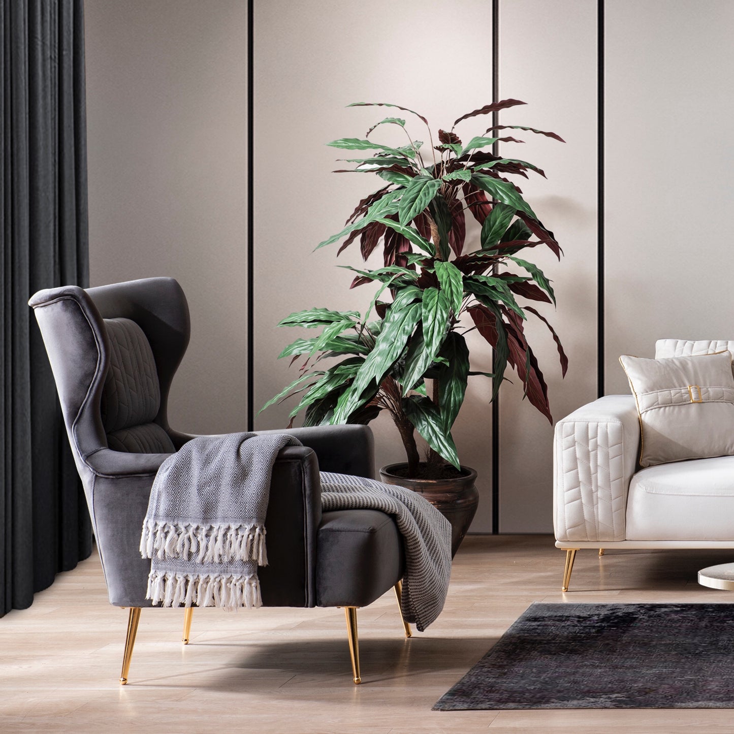 sofa-furniture-coffee table-living room-Armchair