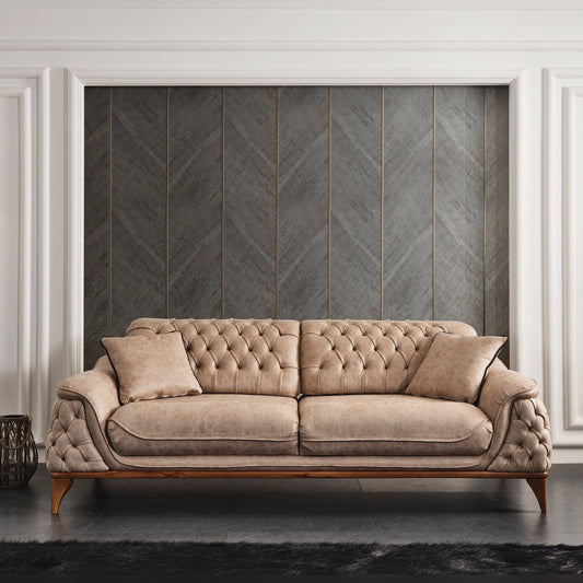 Turkish Luzzi Sofa - 3 seater Beige