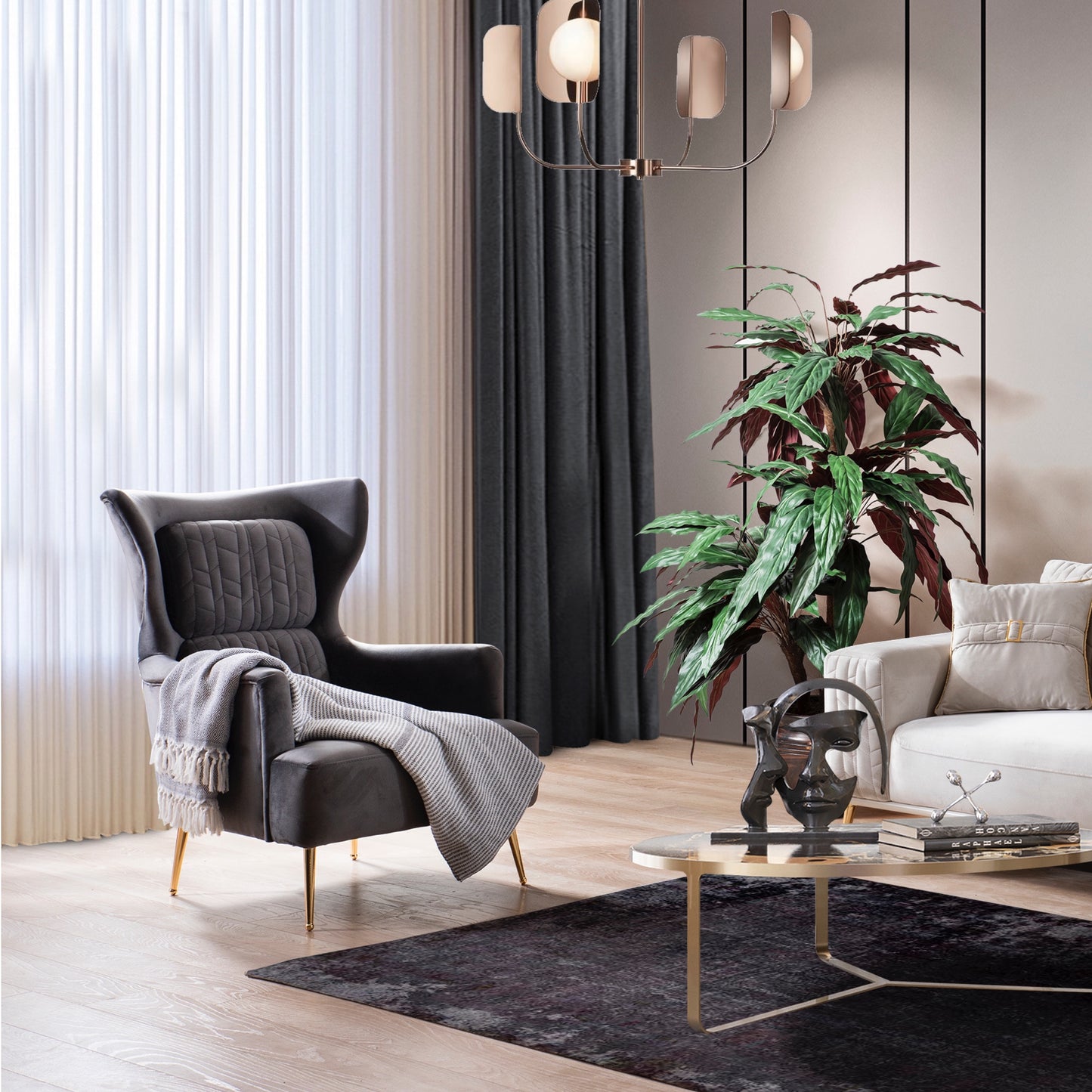 sofa-furniture-coffee table-living room-Armchair