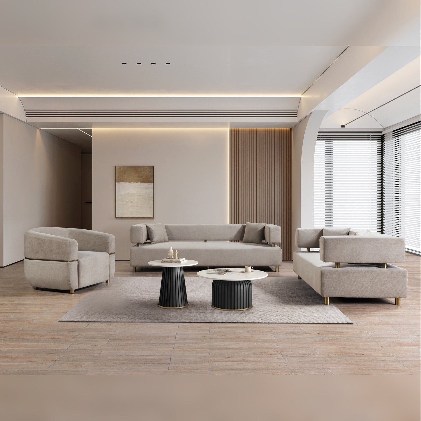 Cameron Sofa Set - Beige