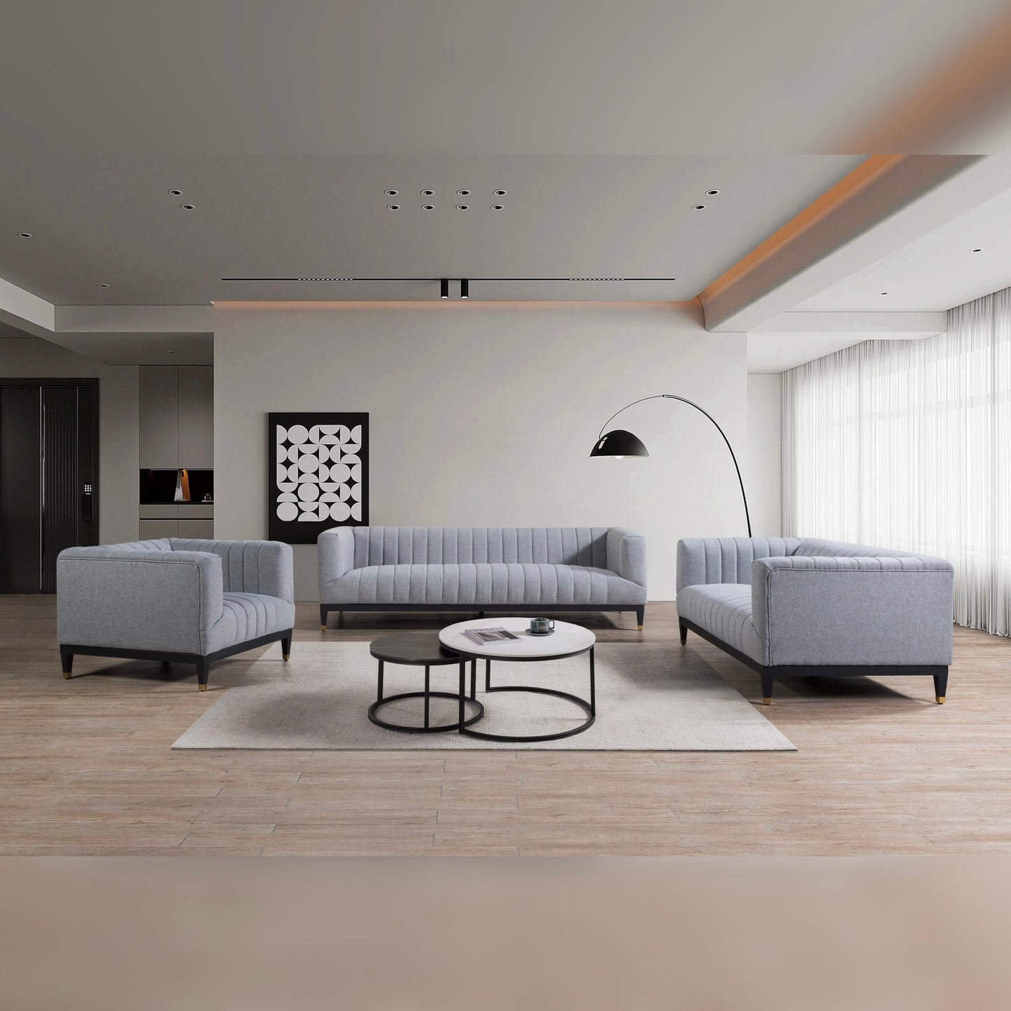 Oslo Sofa Set - Grey