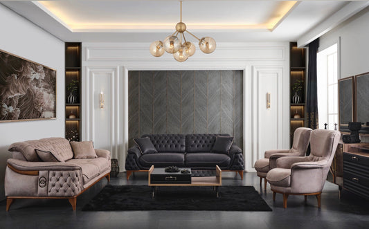 Turkish Luzzi Sofa - 3 seater Beige