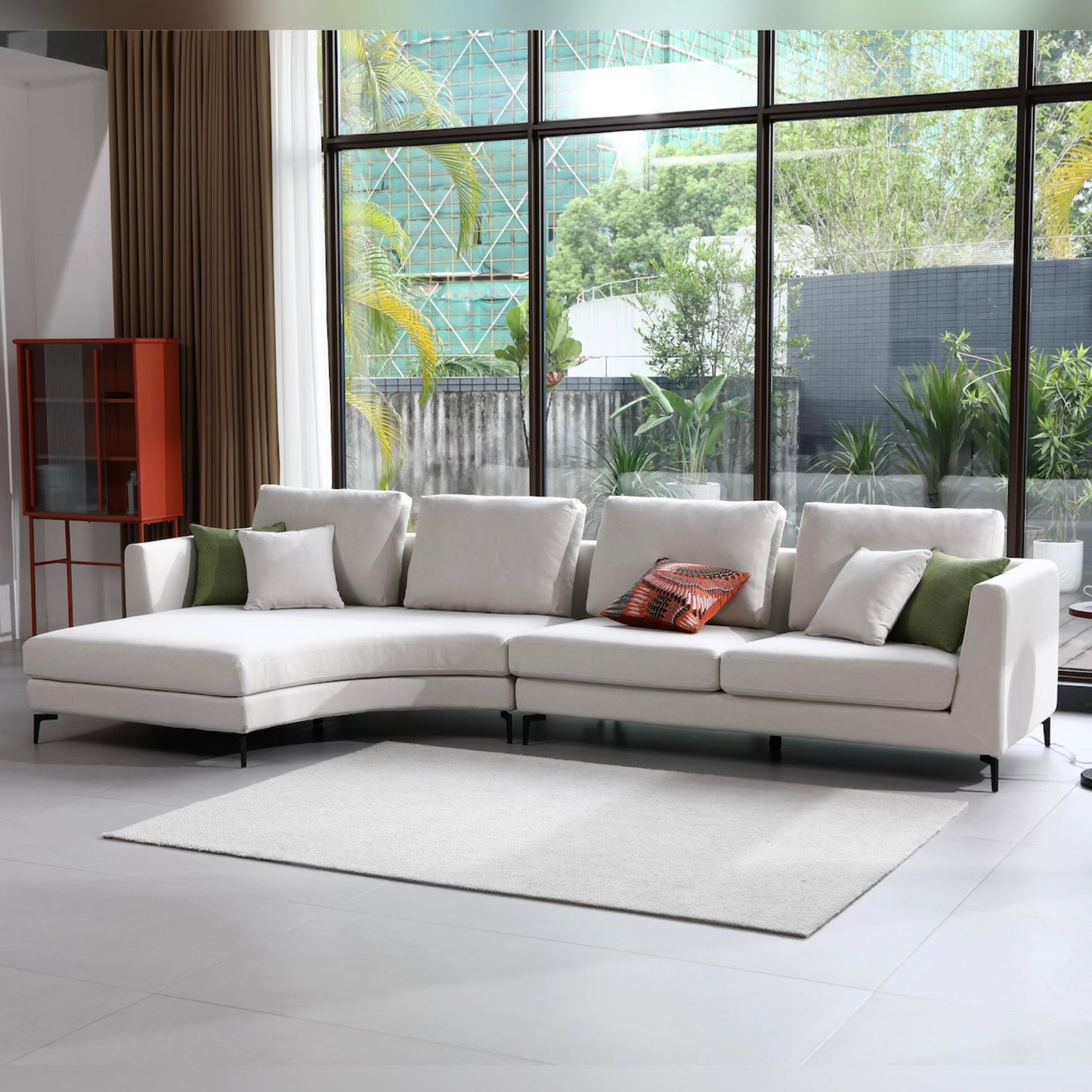 Mary Sectional Sofa Right Chaise - White