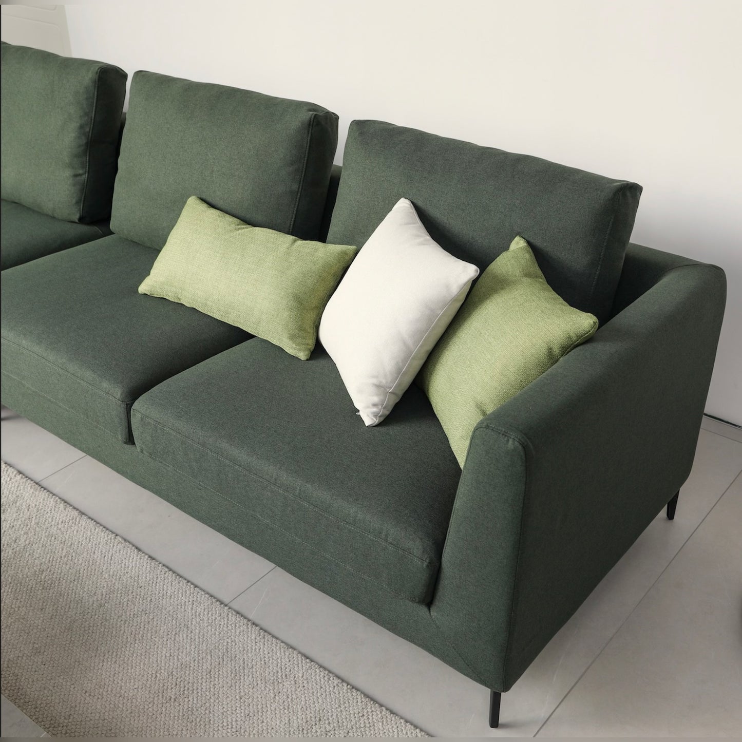 Mary Sectional Sofa Right Chaise - Green