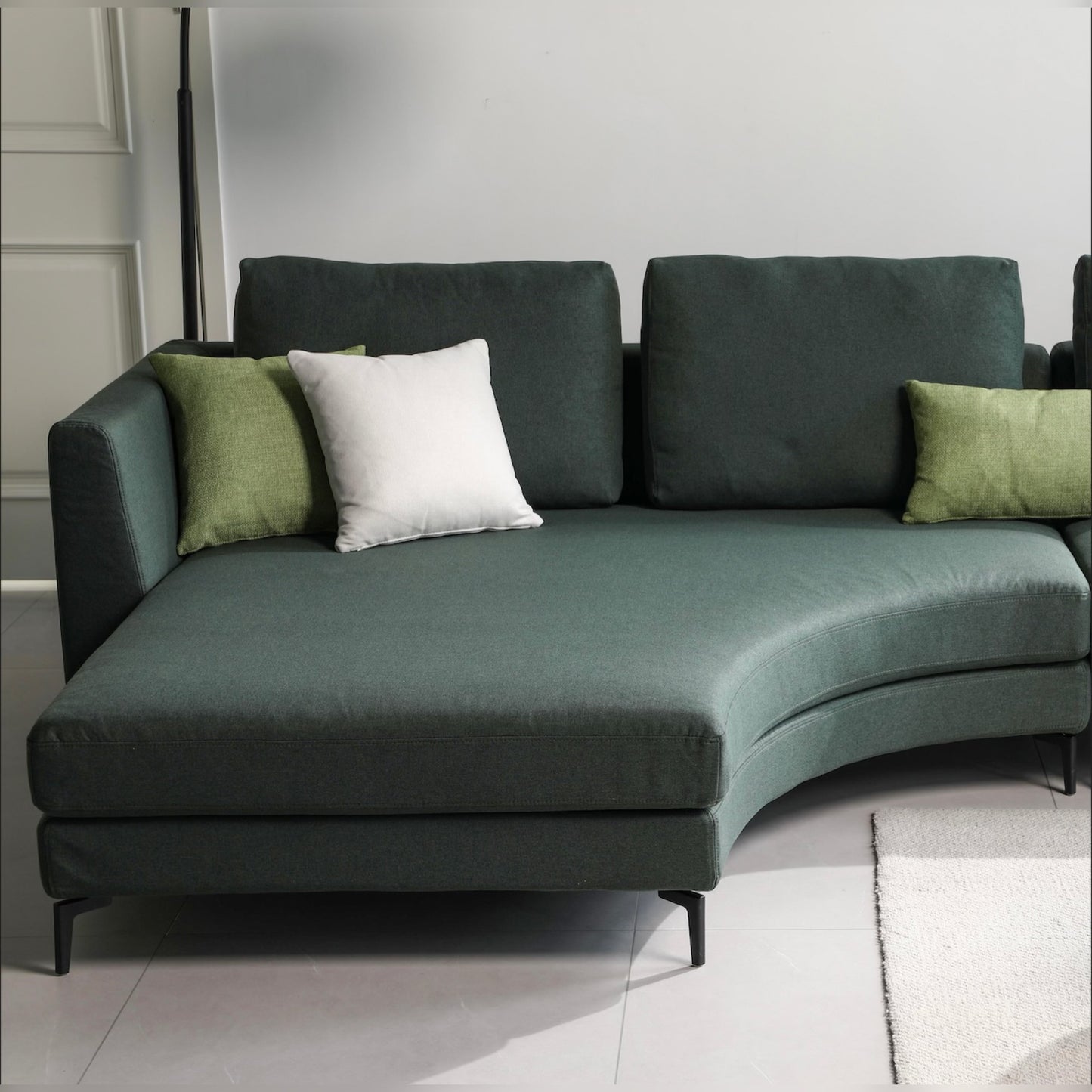 Mary Sectional Sofa Right Chaise - Green