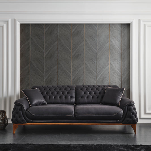 Turkish Luzzi Sofa - 3 seater Black