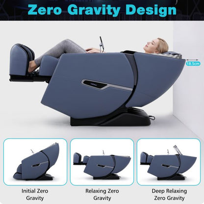 4D Full Body Zero Gravity Massage Chair with Heating Shawl, Airbags & Health Monitor