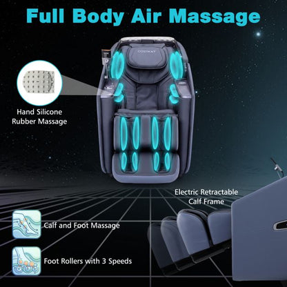 4D Full Body Zero Gravity Massage Chair with Heating Shawl, Airbags & Health Monitor