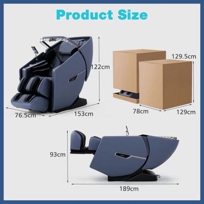 4D Full Body Zero Gravity Massage Chair with Heating Shawl, Airbags & Health Monitor