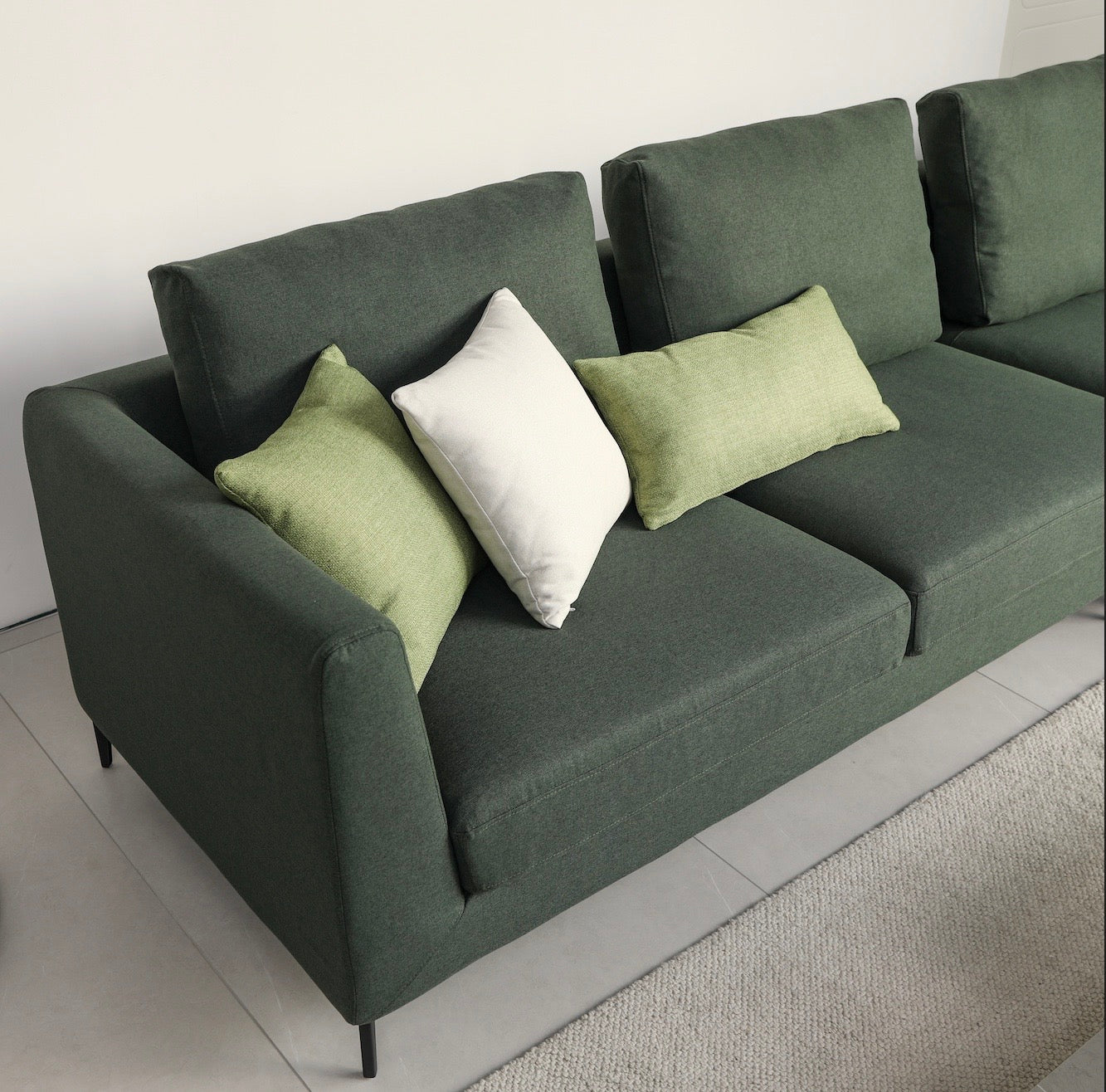 Mary Sectional Sofa Left Chaise - Green