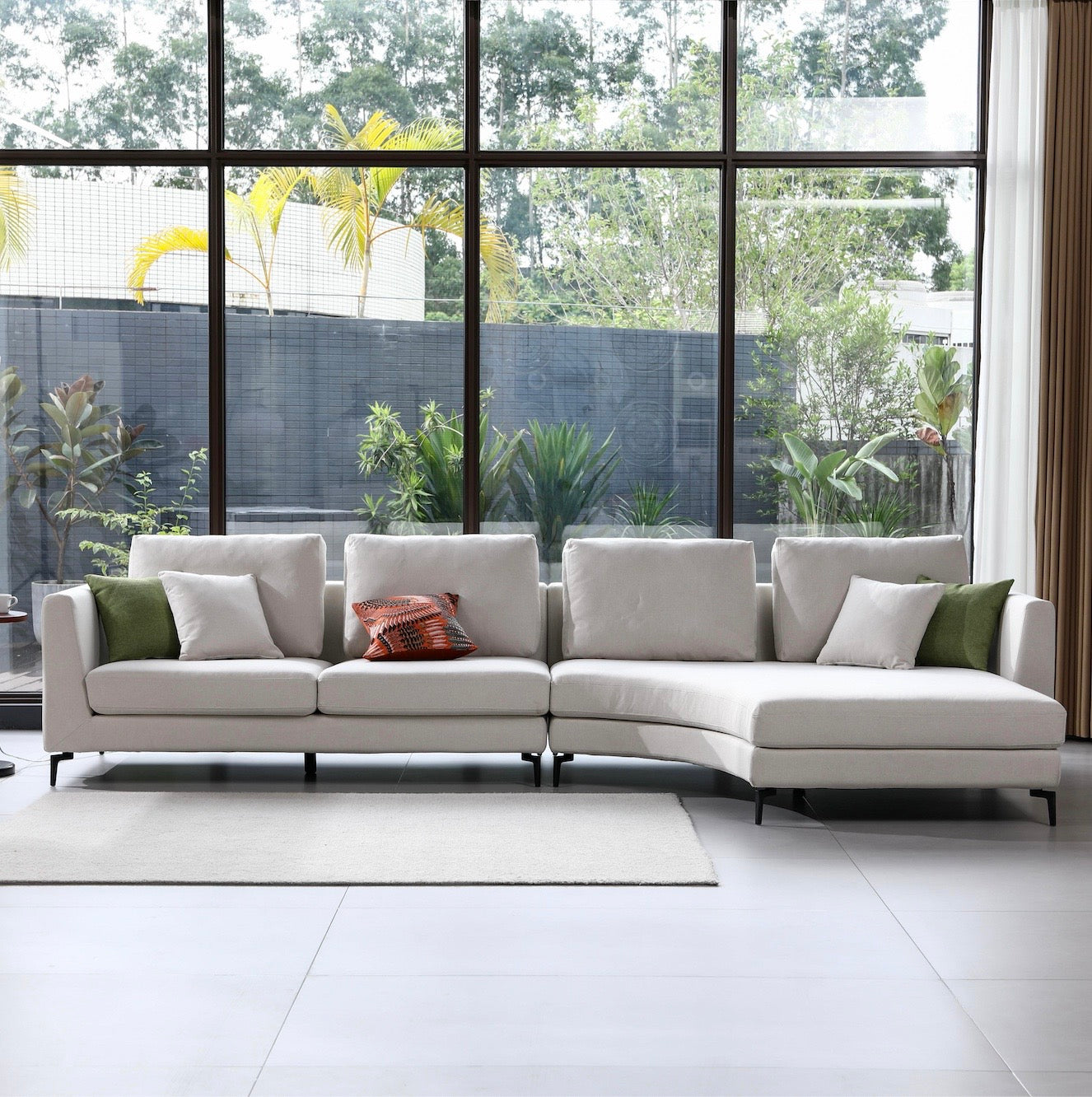 Mary Sectional Sofa Left Chaise - White