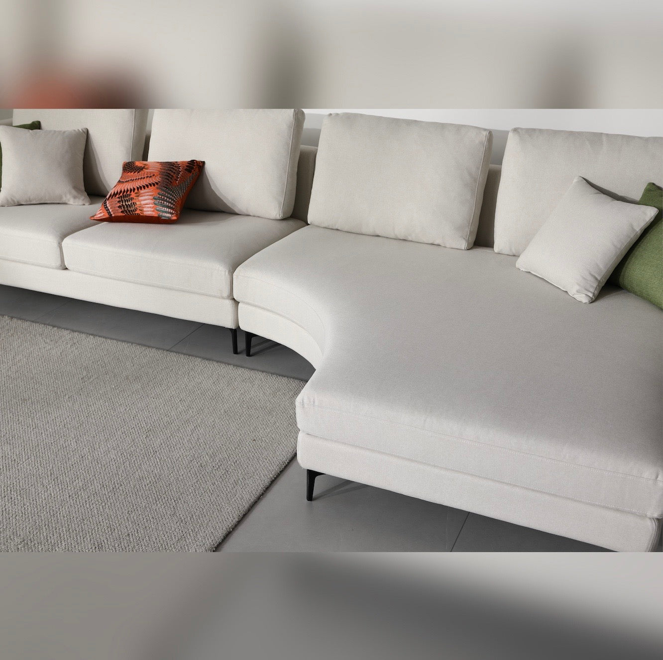 Mary Sectional Sofa Left Chaise - White