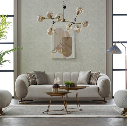 Turkish Palmera Sofa - White & Beige