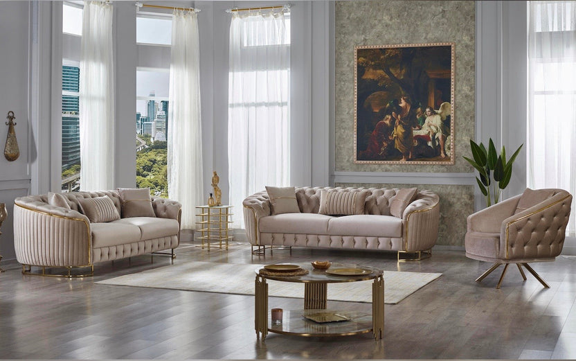 Buy Turkish Galata Sofa Set - Beige | FAFA Living
