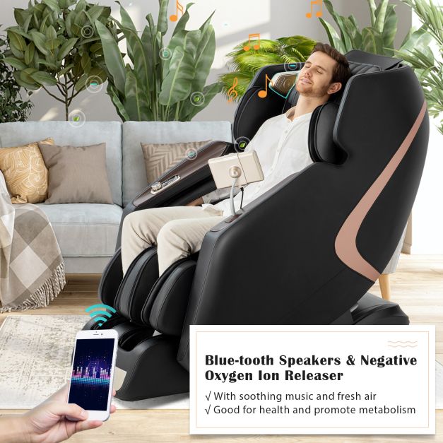 Double SL Track 3D Recliner Full Body Zero Gravity Massage Chair with 12 Auto Modes