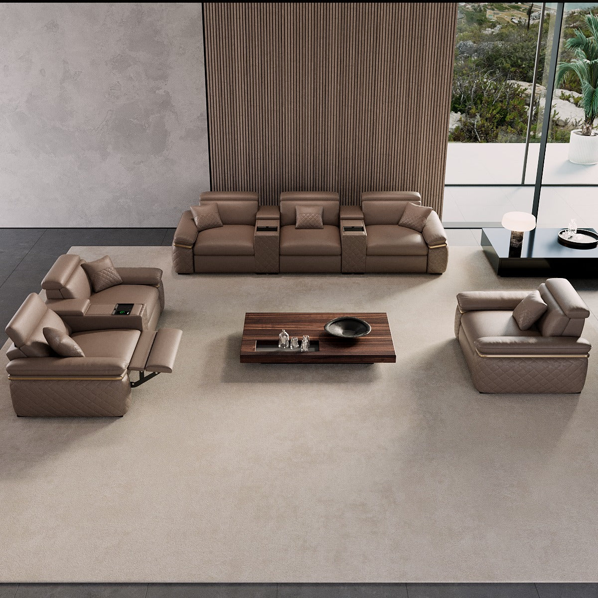 Celia Leather Theater Sofa