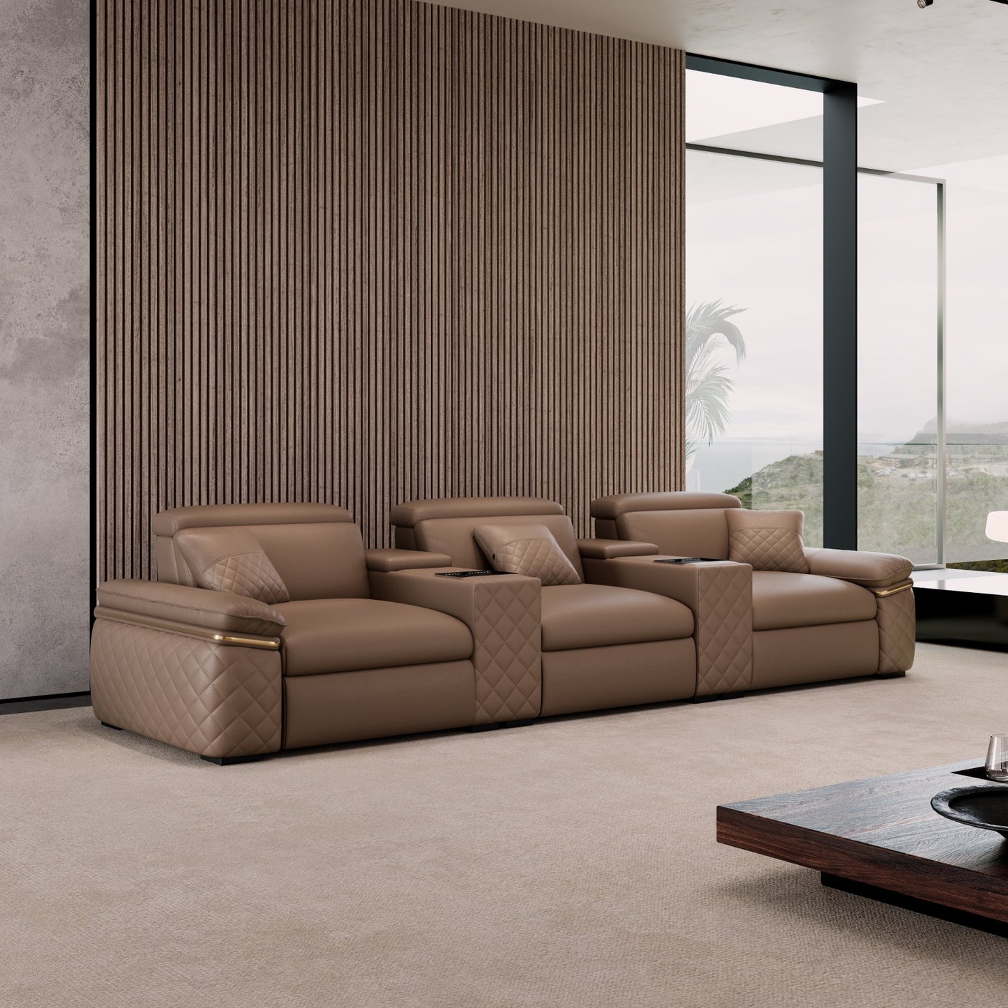 Celia Leather Theater Sofa