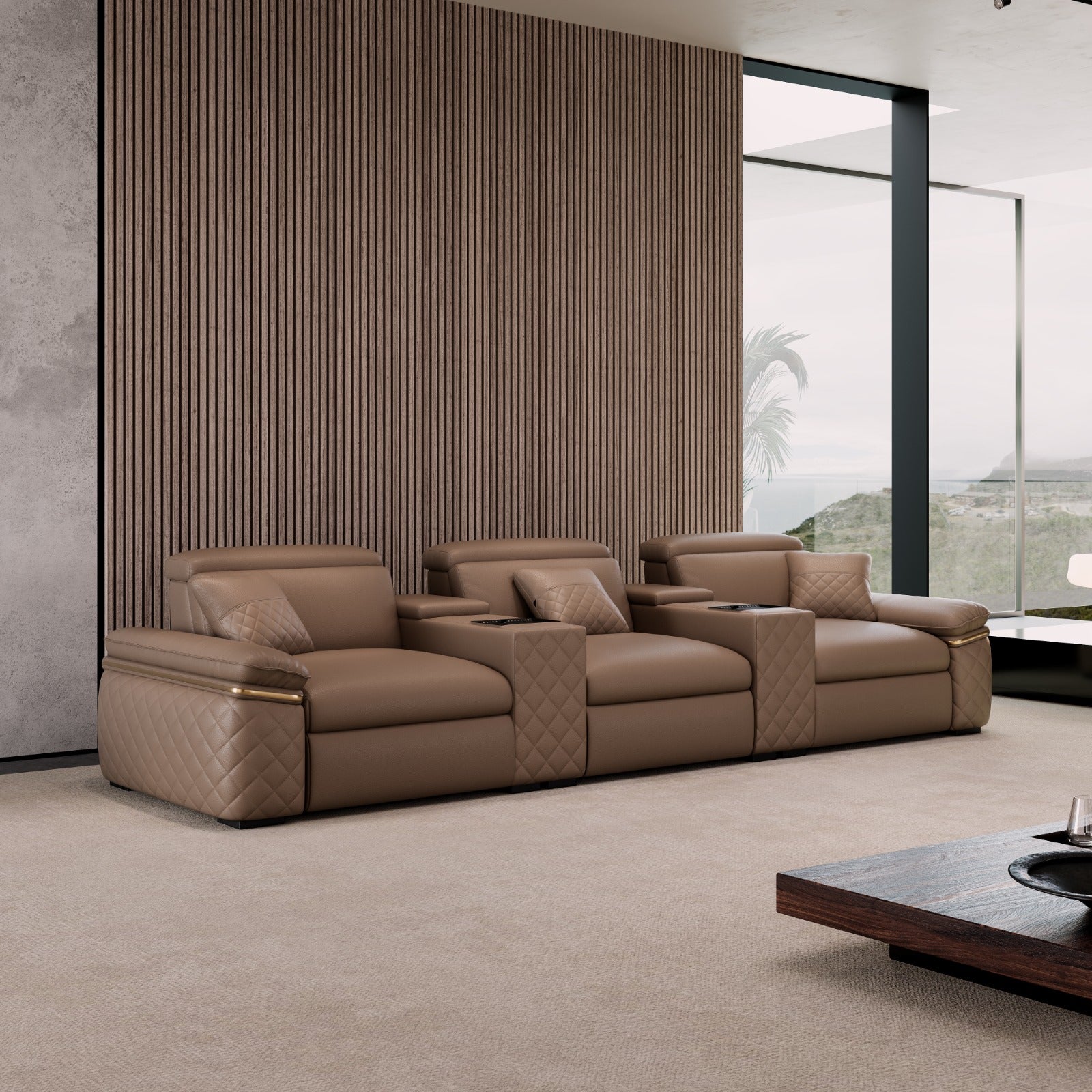 Celia Leather Theater Sofa