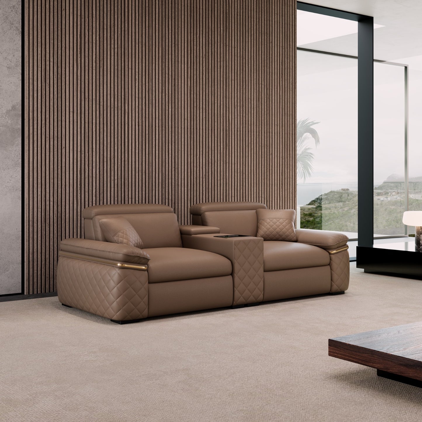 Celia Leather Theater Sofa