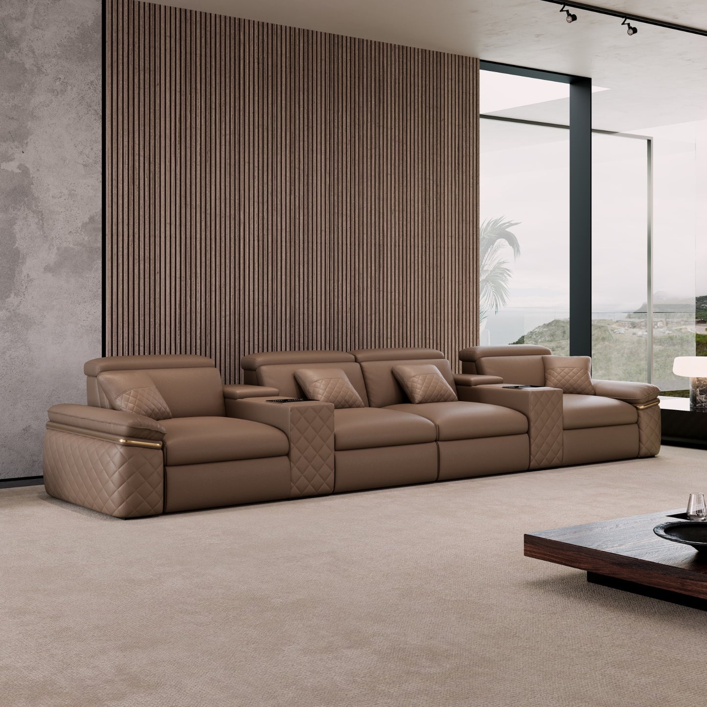 Celia Leather Theater Sofa