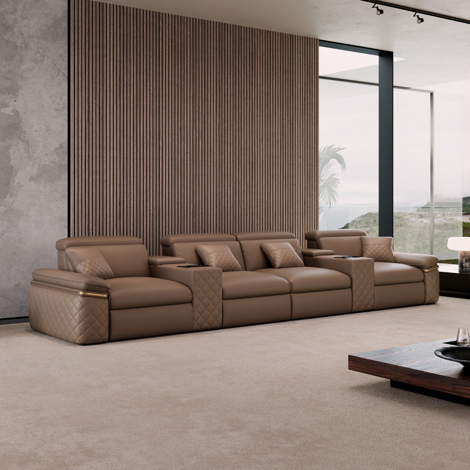Celia Leather Theater Sofa