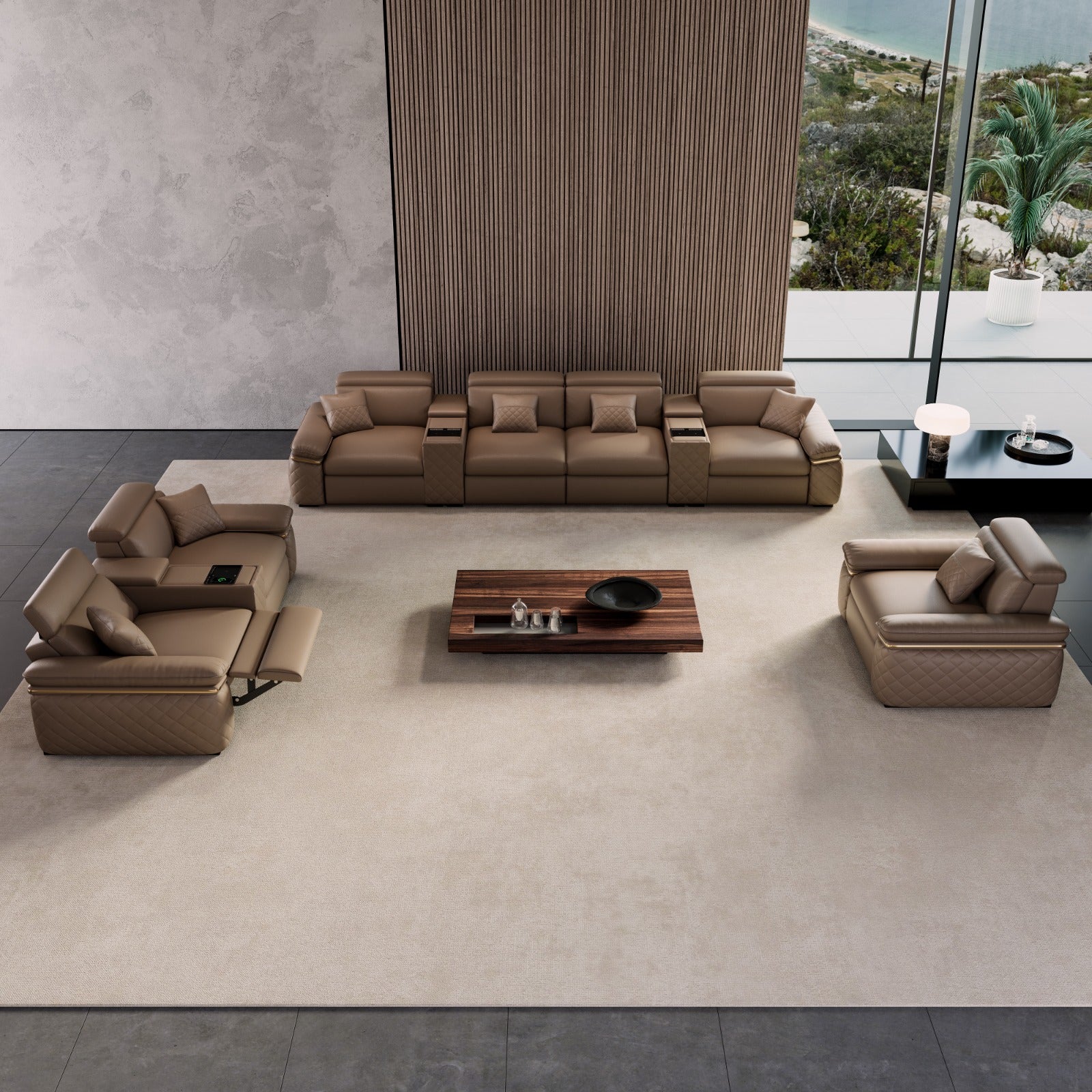Celia Leather Theater Sofa