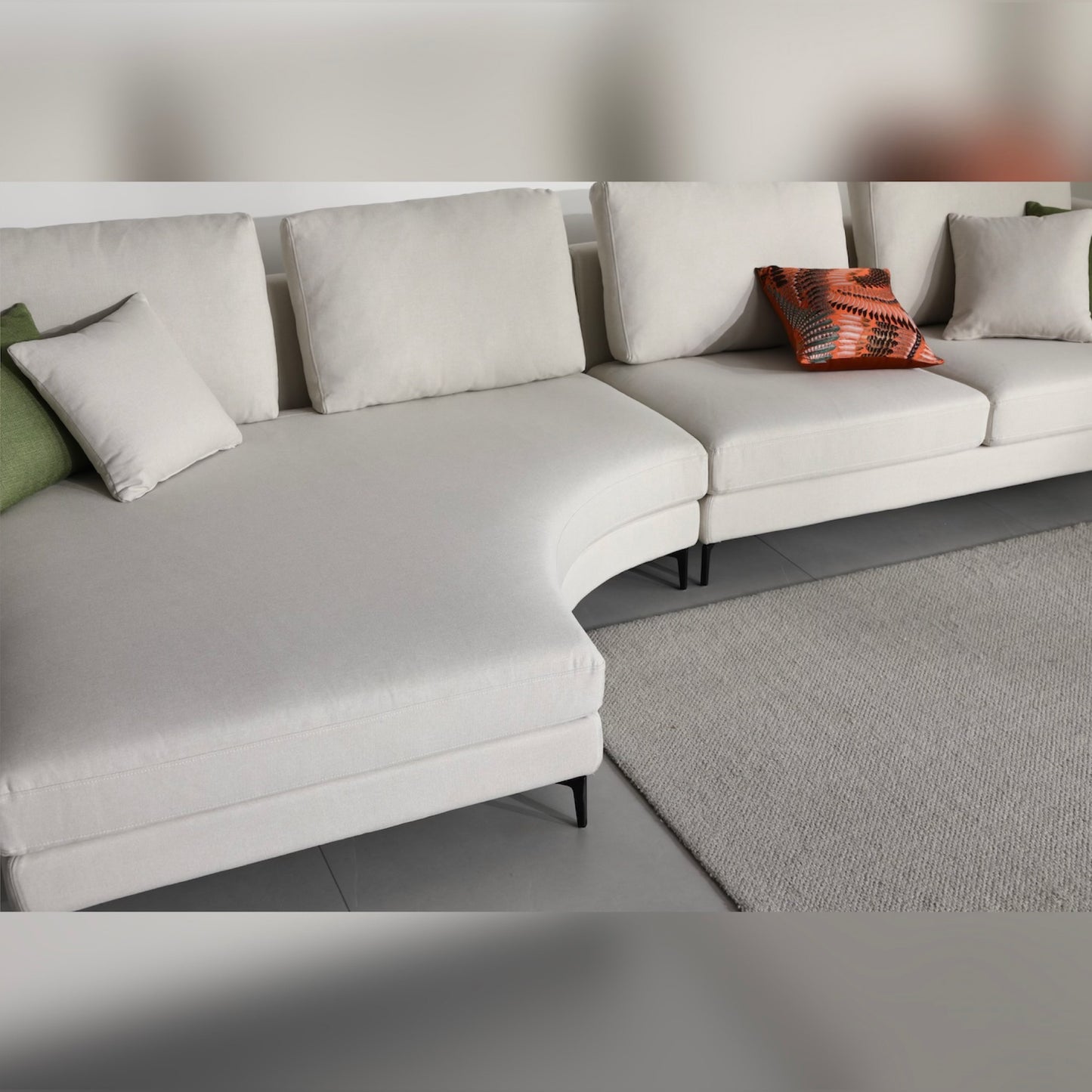 Mary Sectional Sofa Right Chaise - White