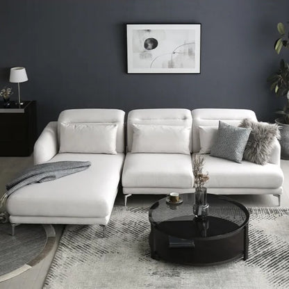 Noa Sectional Sofa Right Chaise - White