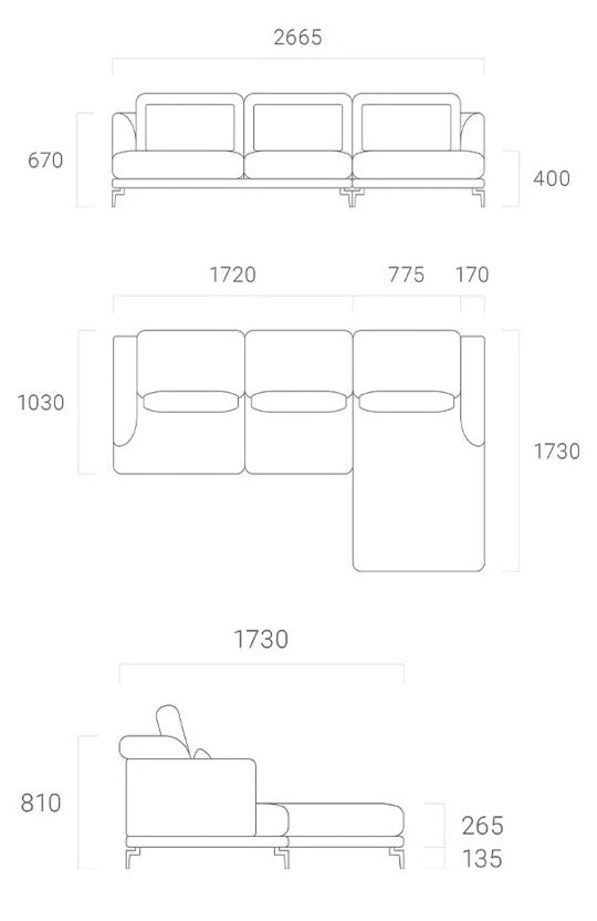 Noa Sectional Sofa - White