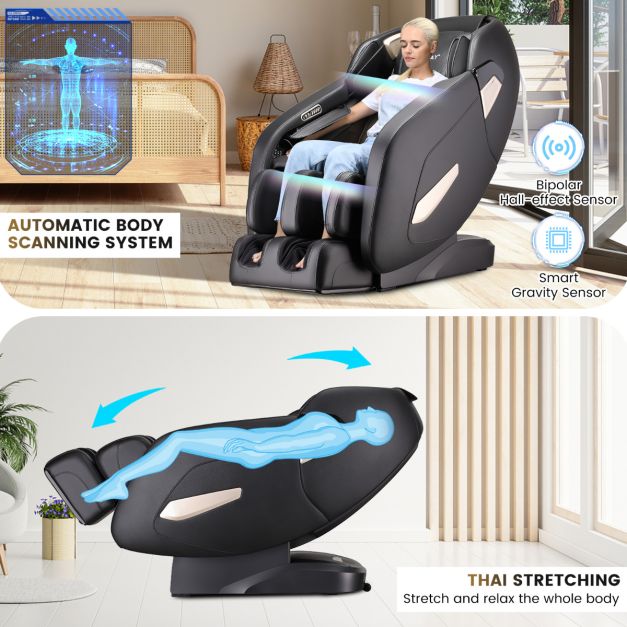 Zero Gravity Shiatsu SL Track Full Body Massage Chair with Airbags