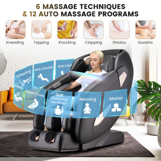 Zero Gravity Shiatsu SL Track Full Body Massage Chair with Airbags