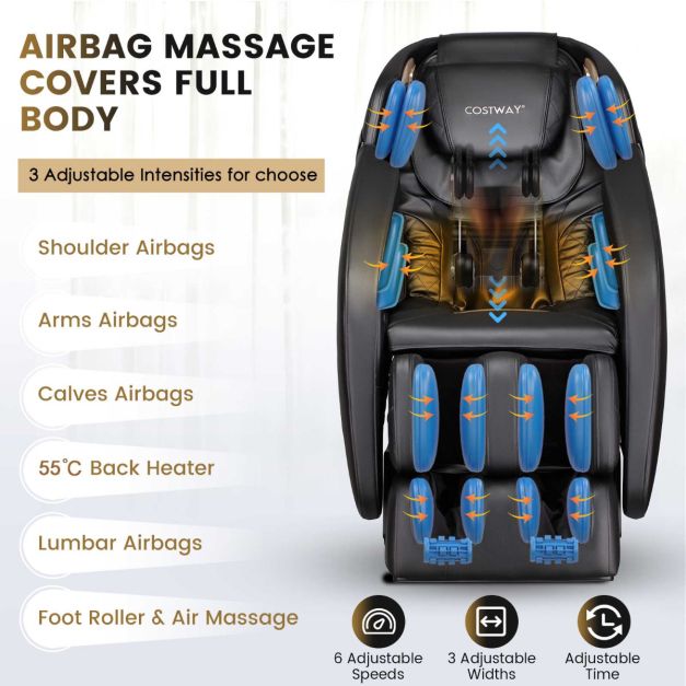 Zero Gravity Shiatsu SL Track Full Body Massage Chair with Airbags