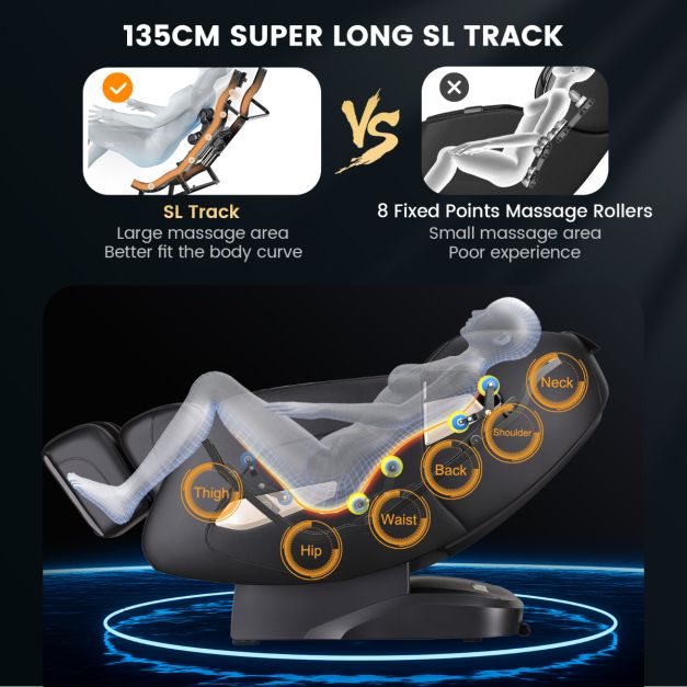 Zero Gravity Shiatsu SL Track Full Body Massage Chair with Airbags