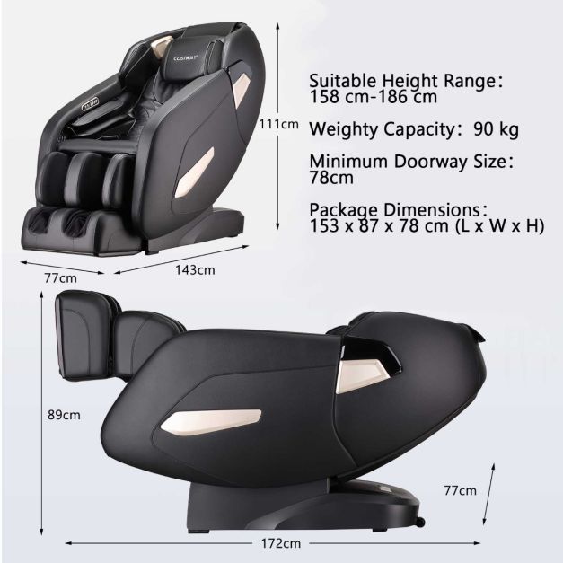 Zero Gravity Shiatsu SL Track Full Body Massage Chair with Airbags