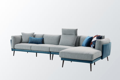 Nyna Sectional Sofa (Left Chaise) (Blue)