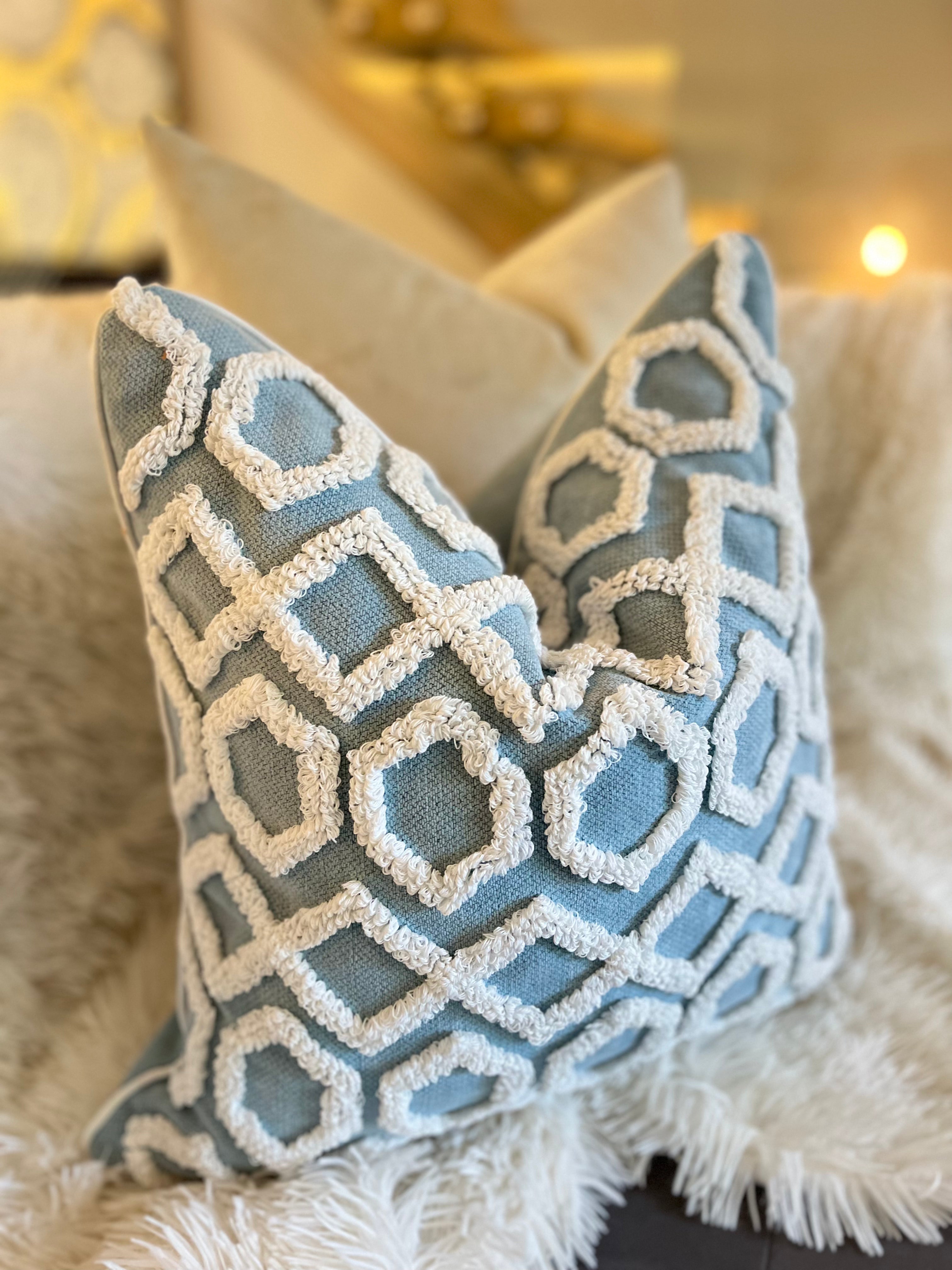 Pale blue outlet cushions